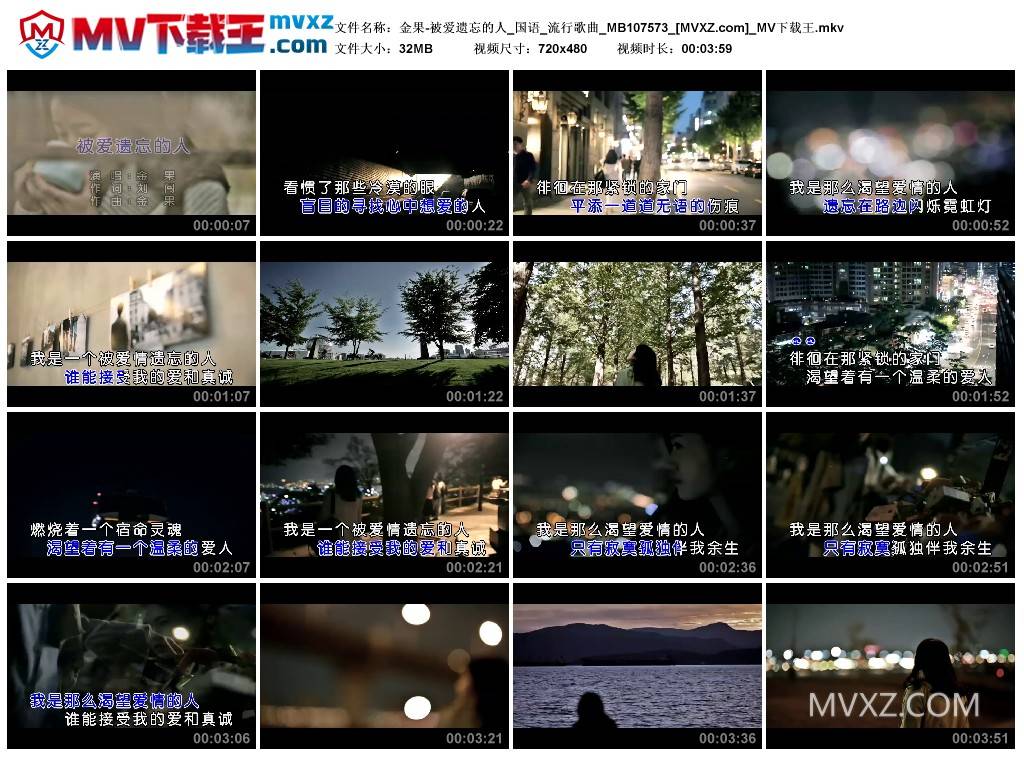 金果-被爱遗忘的人_国语_流行歌曲_MB107573